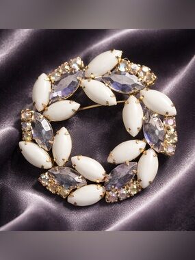 Vintage milk glass and Auroura orabellis pin!